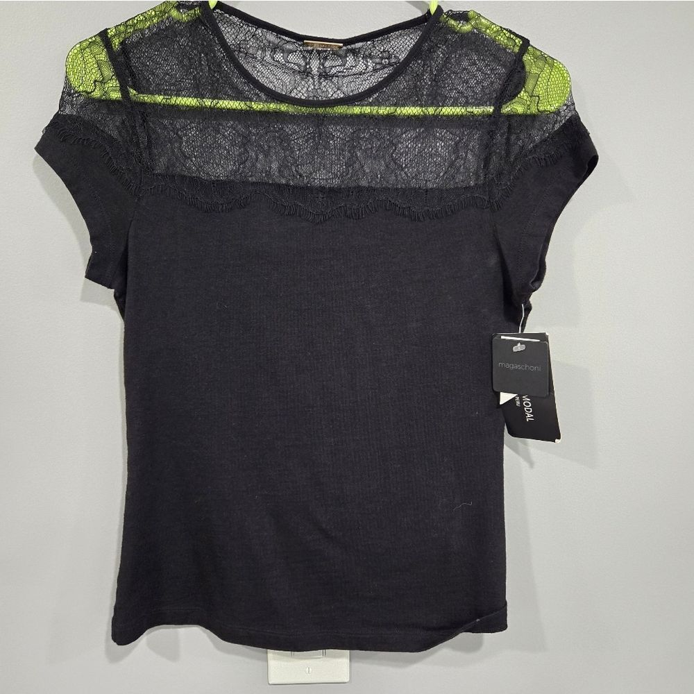 🐢 Magaschoni Micro Modal Lace top. Size Small